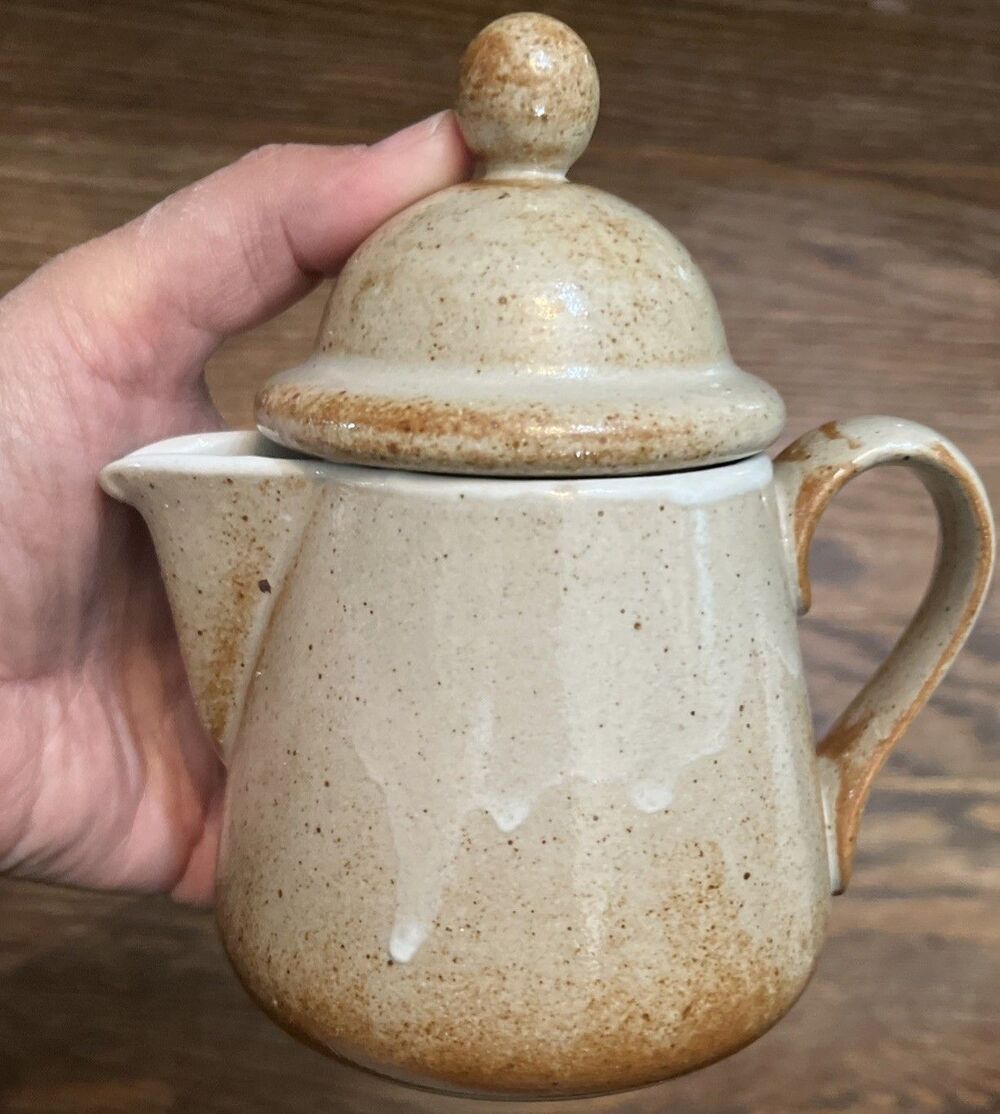 Vintage DANSK Nielstone Spice Tan Creamer with Lid MCM Stoneware